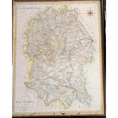 580 - 4 antique framed maps of Dorset T/W a vintage Dorset map (inc Cary, Morden & Blome)