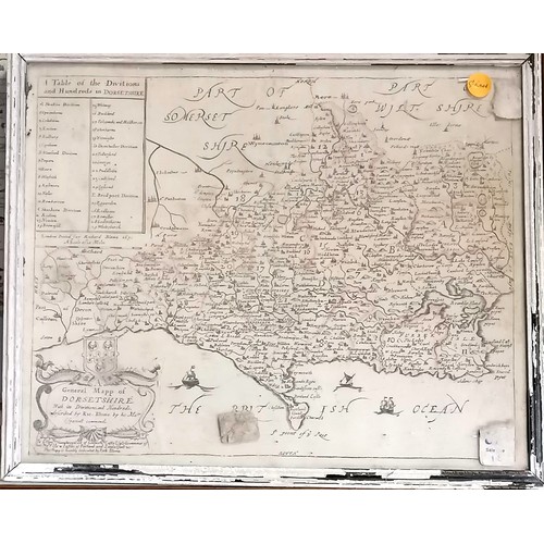 580 - 4 antique framed maps of Dorset T/W a vintage Dorset map (inc Cary, Morden & Blome)