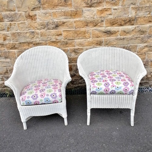 615 - 4 x Lloyd Loom chairs with removable upholstered cushions