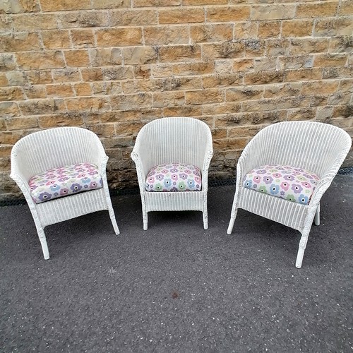 616 - 5 x Lloyd Loom chairs with removable upholstered cushions