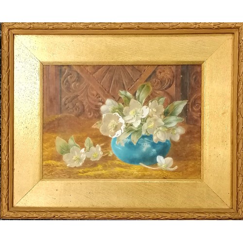 631 - 1903 framed watercolour of a vase & flowers signed Frances Mary Minns (1847-1929) - 47cm x 38cm