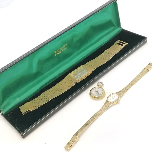 296 - Mens Rotary watch in box T/W Vivaldi ladies watch and a ladies Accurist and fob watch