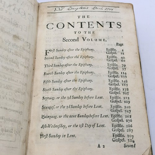 424A - 1705 book - A Paraphrase And Comment Upon The Epistles And Gospels Vol II by George Stanhope - has d... 