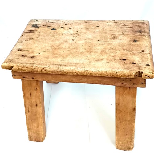 583A - Rustic pine stool, 33cm x 50cm x 39cm high.