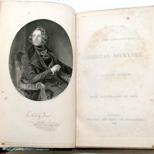 53 - Early collection of 12 Charles Dickens books :-
1) MDCCCXLI (1841) Barnaby Rudge ; a tale of the rio... 