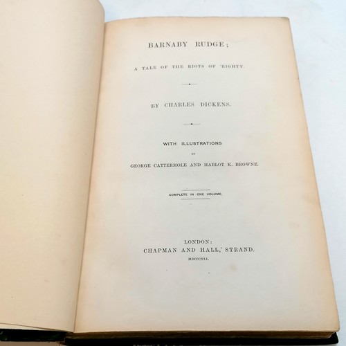 53 - Early collection of 12 Charles Dickens books :-
1) MDCCCXLI (1841) Barnaby Rudge ; a tale of the rio... 