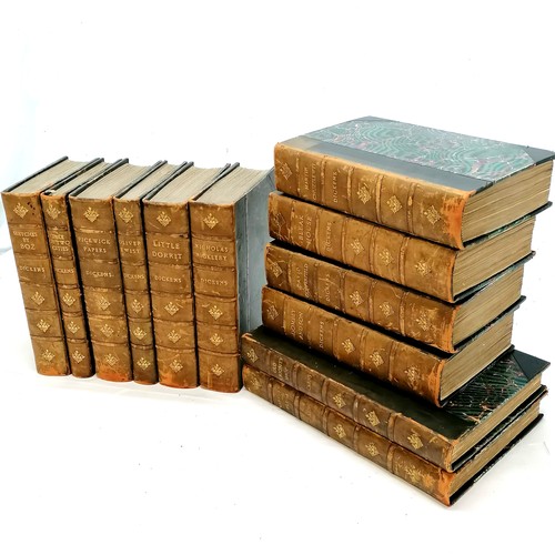 53 - Early collection of 12 Charles Dickens books :-
1) MDCCCXLI (1841) Barnaby Rudge ; a tale of the rio... 