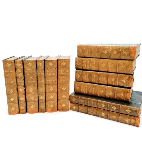 53 - Early collection of 12 Charles Dickens books :-
1) MDCCCXLI (1841) Barnaby Rudge ; a tale of the rio... 