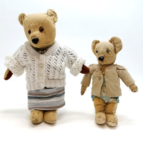 6 - 2 x teddy bears (in very loved condition) - tallest 40cm