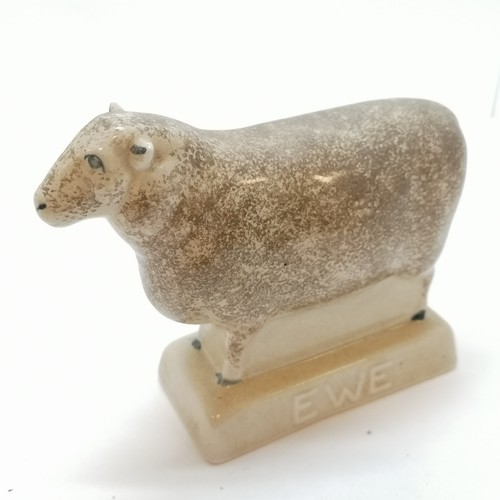 39 - Royal Worcester Chinese year of the sheep figurine, Rye pottery ewe, Quimper sheep, mother with 2 la... 