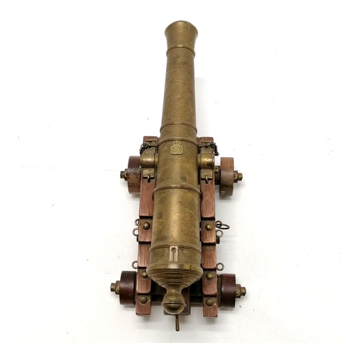 49 - RBG Replica brass cannon 27cm long in overall good condition