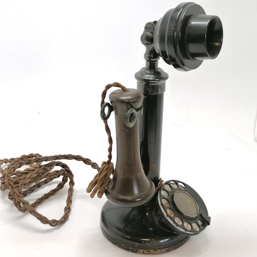 2 - Original candlestick telephone - 32cm high, some losses to paint finish otherwise in good original c... 