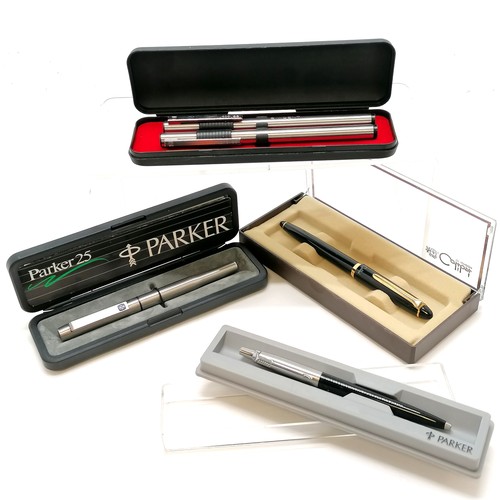 470 - Parker 25 boxed ballpoint, Parker boxed, Colibri boxed & boxed pair of Senator nib pen / ballpoint