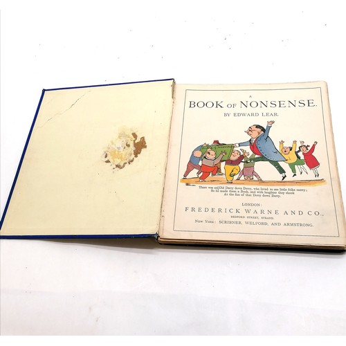 21 - Lear's book of nonsense - has hand sewing along spine & does have some loose pages but seems complet... 