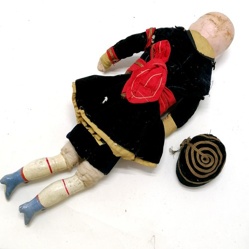 50 - Antique china head doll (head is cracked and damage to 1 leg and hand) dressed in sailor girl outfit... 