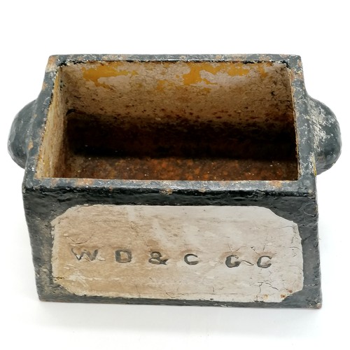 110 - Antique WD&C GC cast iron golf tee marker / trough with original paintwork - 23cm high & 35cm x 24cm