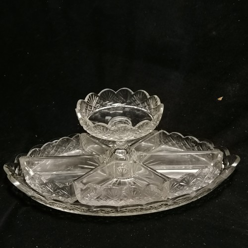 170 - Qty of cut glass inc punch bowl t/w Nachtmann bowl 28.5cm diameter