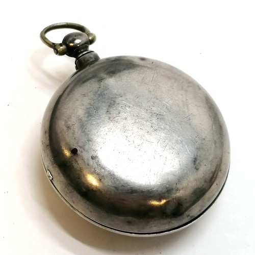 260 - Antique double silver cased verge pocket watch by William Manning, Steyning - 55mm diameter & does h... 