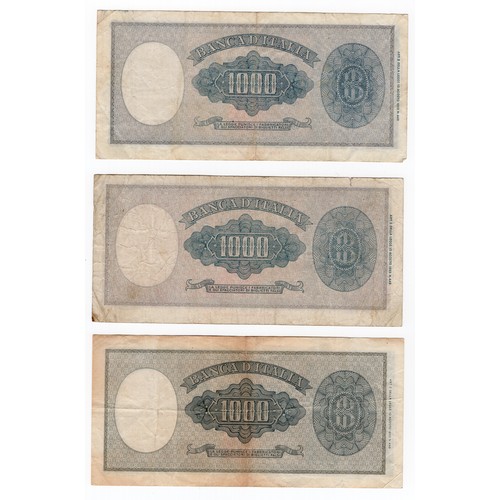 11 - Italy 5 x Italia 1000 lire banknotes (3 x 1947, 1948, 1959) - all with Medusa seals