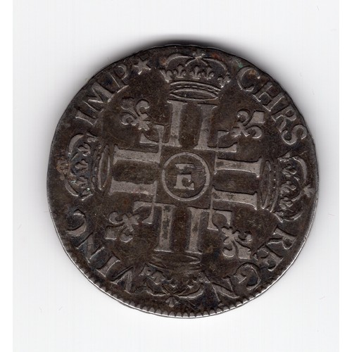 47 - 1690 France Louis XIV ½ ecu with Tours (E) mint mark