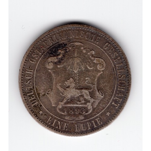 49 - 1893 German East Africa Wilhelm II 1 rupie coin