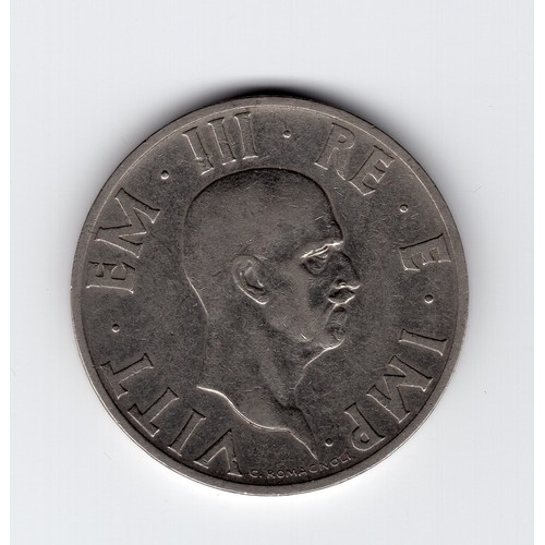 51 - 1936 (XIV) Italy Vittorio Emanuele III 2 lire coin