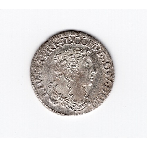 57 - 1666 Italian States : Tassarolo 1 luigino coin ~ obverse LIV.MA.PRI.SP.COM.T.SOVV.DOM reverse DNS.AD... 