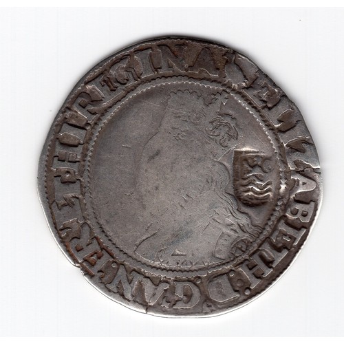 69 - 1560/61 (martlet mintmark) Queen Elizabeth I 1 shilling coin with RARE Arms of Zeeland countermark