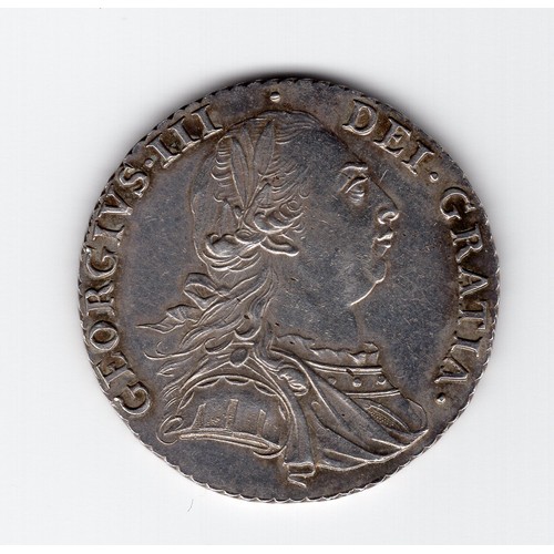 71 - 1787 George III 1 shilling coin with semée of hearts