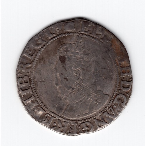 77 - 1594-96 (woolpack mintmark) Elizabeth I 1 shilling coin