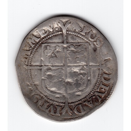 78 - 1560-61 (martlet mintmark) Elizabeth I 1 shilling coin ~ the coin is slightly mis-shapen