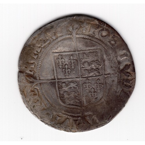 80 - 1558-60 (lis mintmark) Elizabeth I 1 shilling coin (with line inner circle)