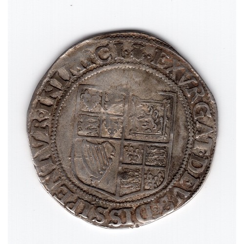 81 - 1603-04 (thistle mintmark) James I 1 shilling coin (EXVRGAT reverse) ~ has 4 vertical scratches on t... 