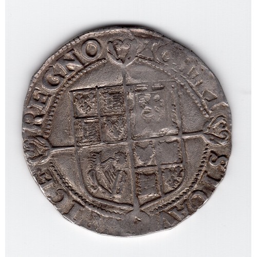 91 - 1625-26 (cross calvary mintmark) Charles I 1 shilling coin - shield on cross fourchee reverse