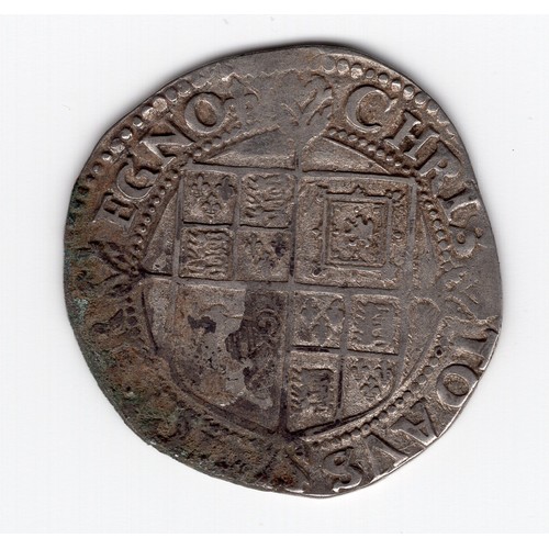 93 - 1625 (lis mintmark) Charles I 1 shilling coin - shield on cross fourchee reverse