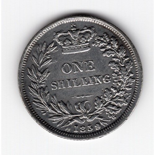 101 - 1859 Victoria 1 shilling coin