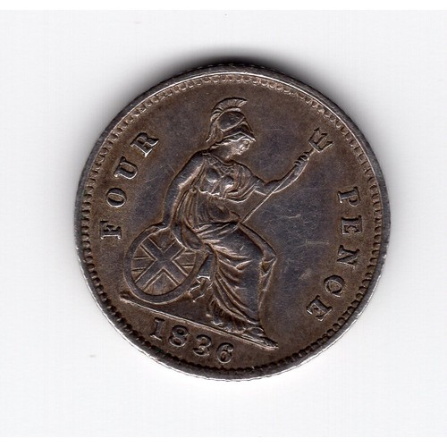 102 - 1836 William IV groat (4d) coin