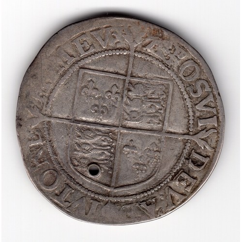 106 - 1582-84 (A mintmark) Elizabeth I 1 shilling coin - has a drilled hole