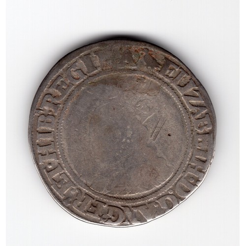 107 - 1560-61 (martlet mintmark) Elizabeth I 1 shilling coin