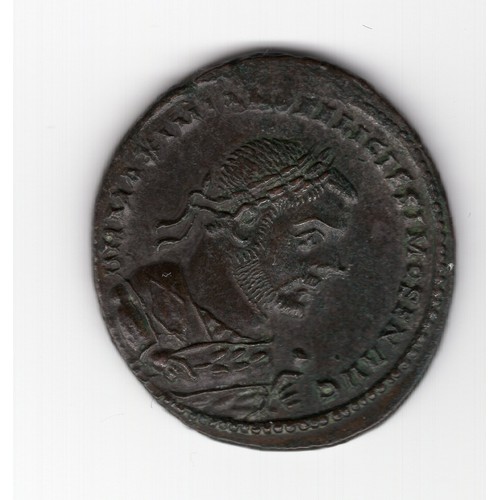 136 - Maximianus (emperor AD 286-305, 306-08, 310) follis roman coin ~ obverse showing laureate bust facin... 