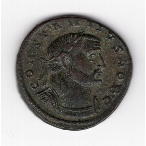 137 - Constantius I (emperor AD305-06) follis roman coin - obverse laureate and cuirassed bust facing righ... 