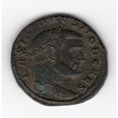 138 - Follis roman coin - obverse Laureate bust facing right (MAXI...NVS NOB CAES) - reverse Moneta standi... 