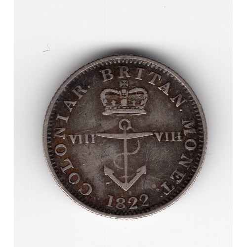 143 - 1822 British West Indies 1/8 dollar coin