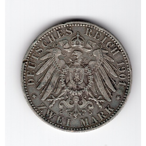 151 - 1901 (A) Germany : Prussia 200th anniversary of Kingdom of Prussia 2 mark coin