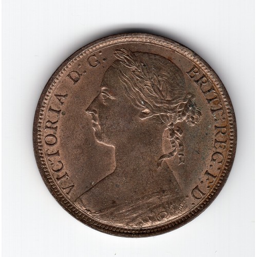 168 - 1887 GB Queen Victoria 1 penny coin