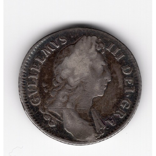 171 - 1696 GB William III 1 shilling coin