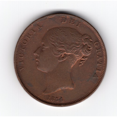 173 - 1854 GB Queen Victoria 1 penny coin