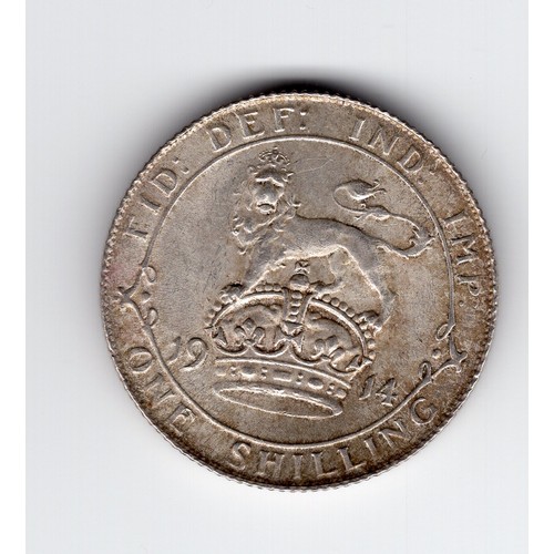 174 - 1914 GB George V shilling coin