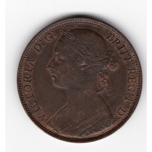 177 - 1886 GB Queen Victoria 1 penny coin