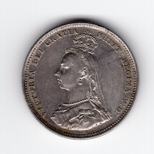 181 - 1888/7 GB Queen Victoria 1 shilling coin